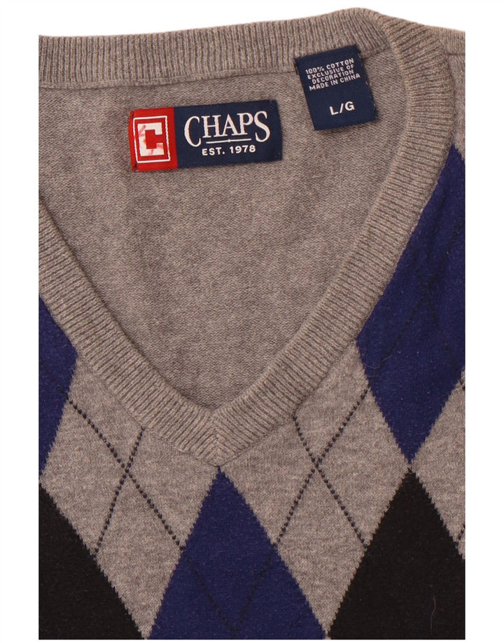 CHAPS Débardeur Homme Grand Gris Argyle/Diamant Coton