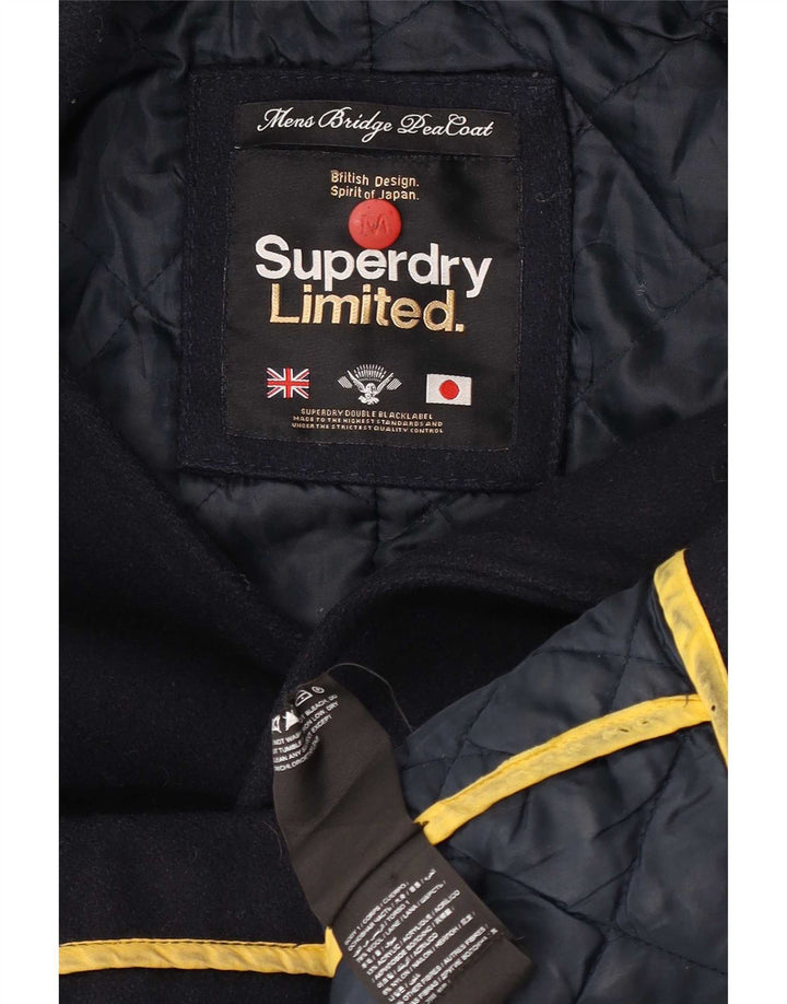 Superdry Caban Homme UK 38 Laine Bleu Marine Moyen