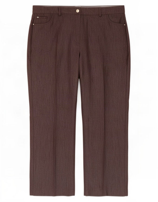 Marks & Spencer Pantalon décontracté droit pour femme UK 18 XL W38 L27 Marron