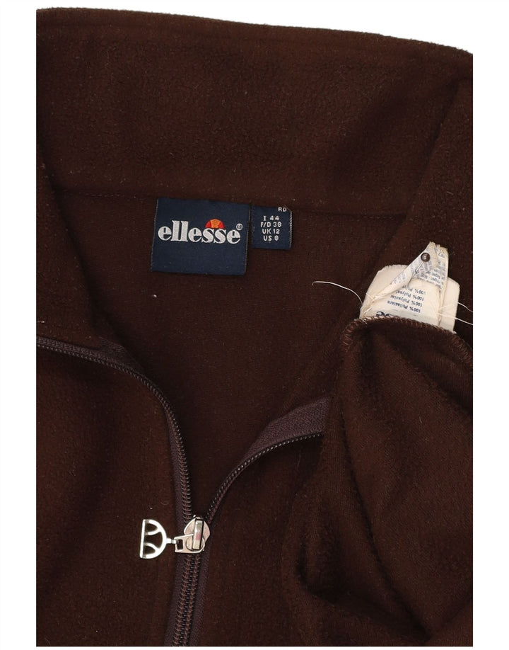 ELLESSE Pull polaire surdimensionné à col zippé pour femme UK 12 Marron moyen
