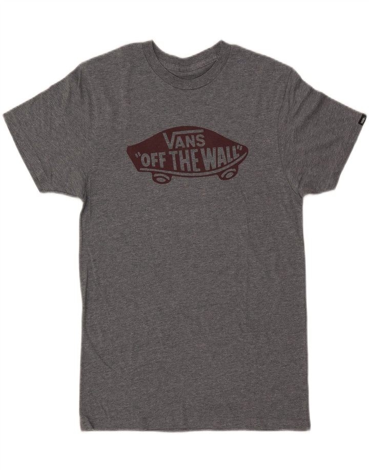 VANS T-shirt graphique ajusté sur mesure pour homme, petit, gris, coton