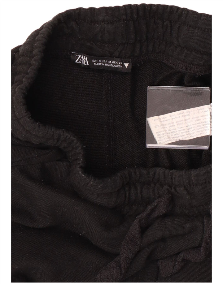 Pantalon de survêtement Zara femme Joggers UK 12 coton noir moyen