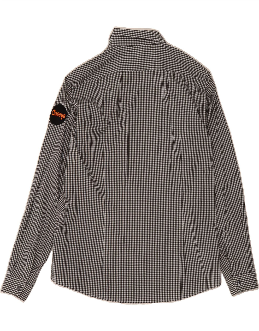 VINTAGE Womens Shirt UK 16 Large  Black Gingham Polyester Vintage Vintage and Second-Hand Vintage from Messina Hembry 