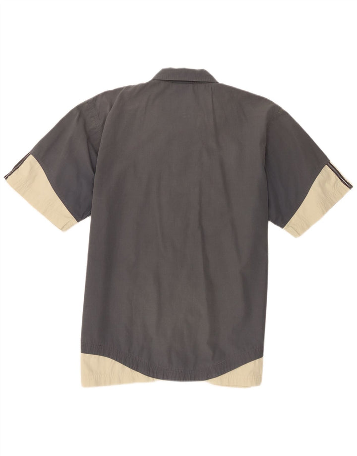 Adidas Chemise à manches courtes pour hommes en polyester color block gris moyen