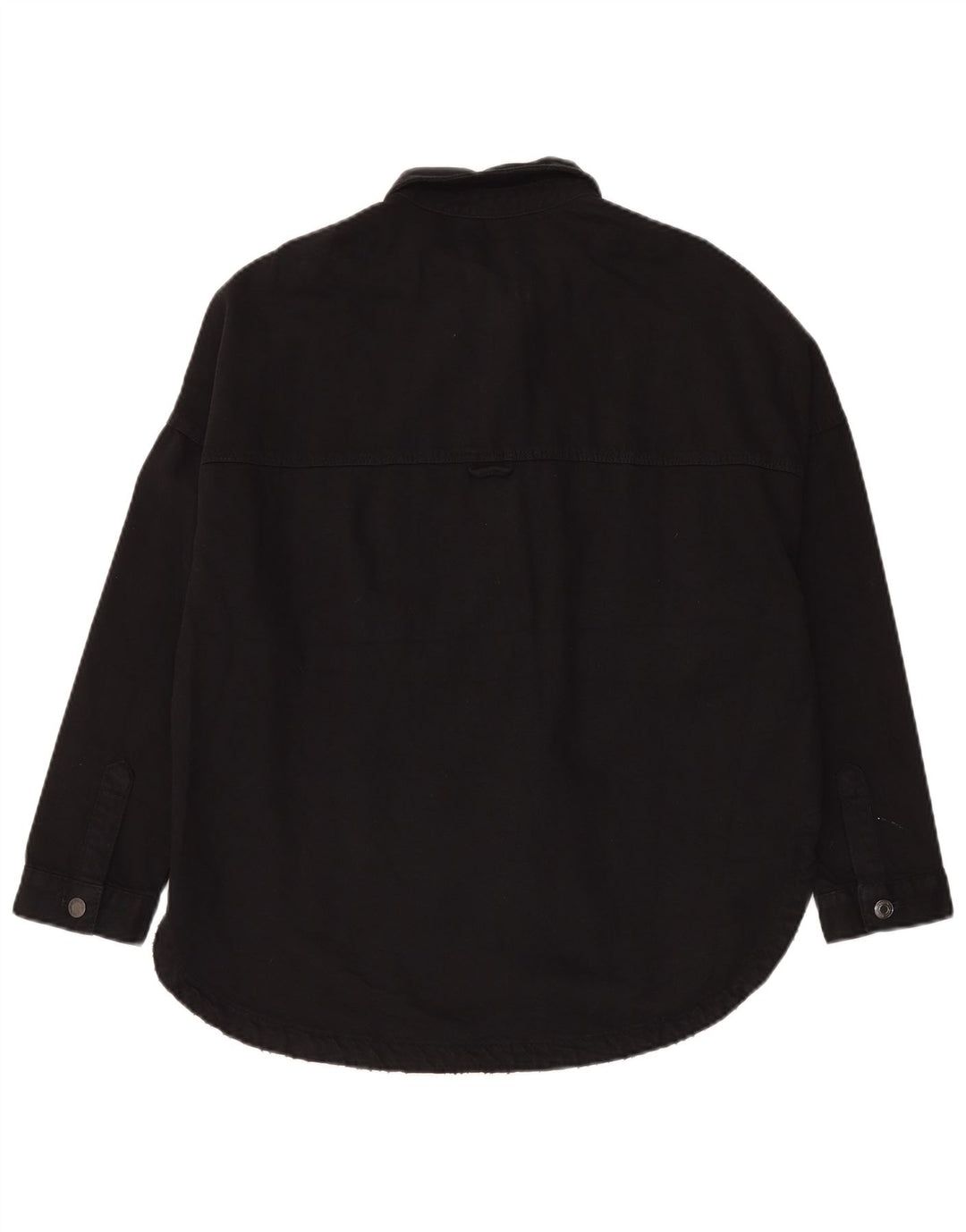 Zara Chemise en jean surdimensionnée pour femme UK 10 Petit coton noir