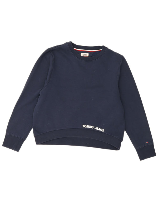 Tommy Hilfiger Womens Oversized Sweatshirt Jumper UK 10 Small Navy Blue
