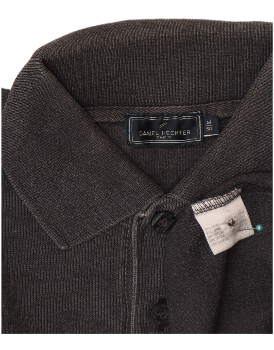 Daniel Hechter Pull col polo pour homme IT 50 Gris moyen Coton