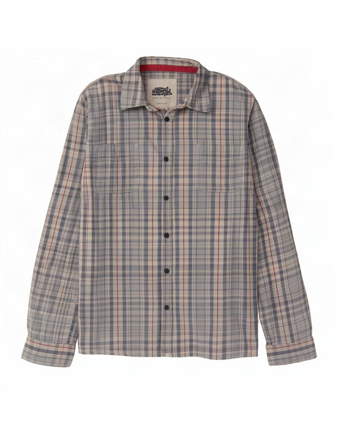 Weird Fish Chemise en flanelle pour homme 2XL en coton à carreaux bleu