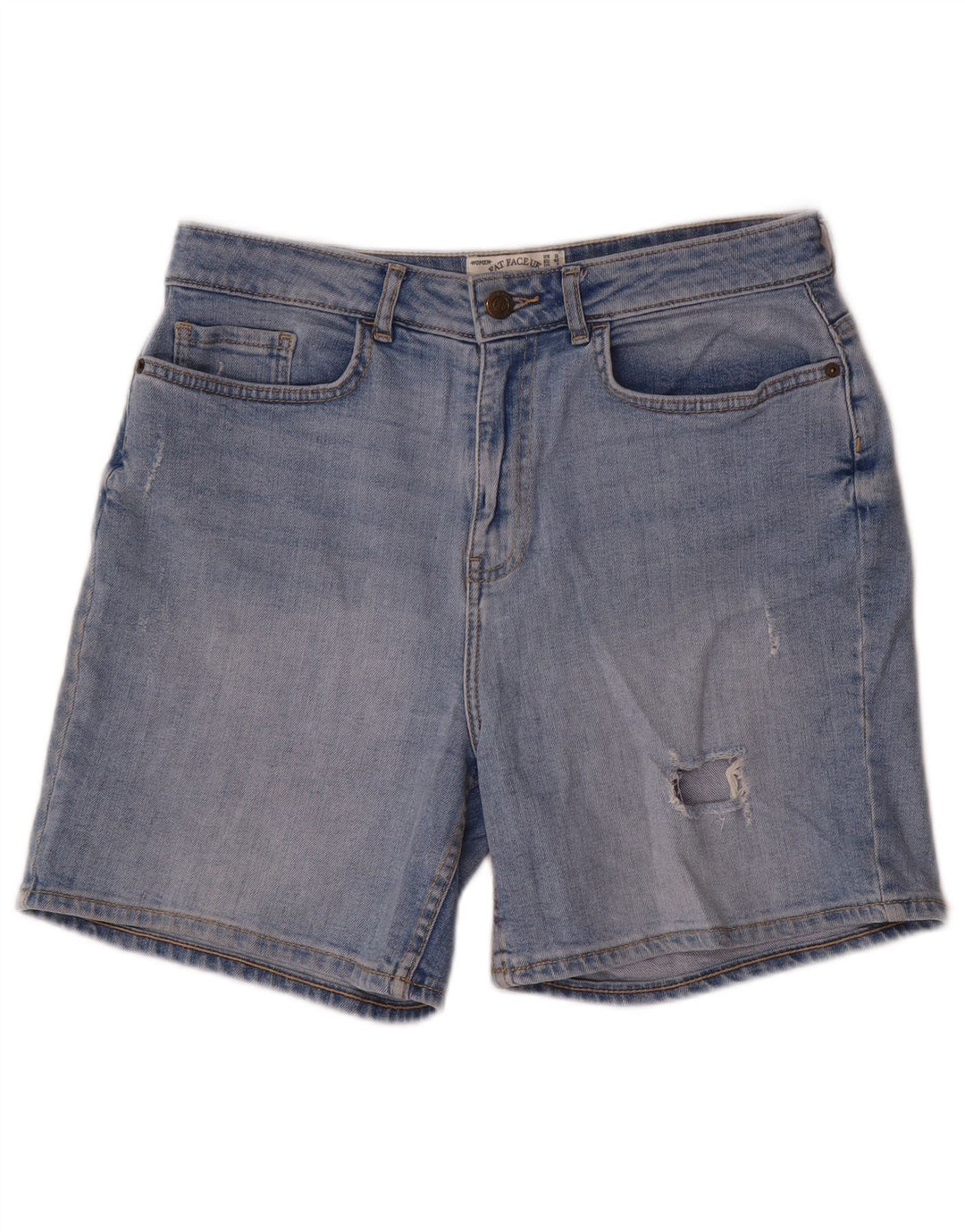 Fat Face Short en jean vieilli pour femme UK 12 Medium W30 Bleu Coton