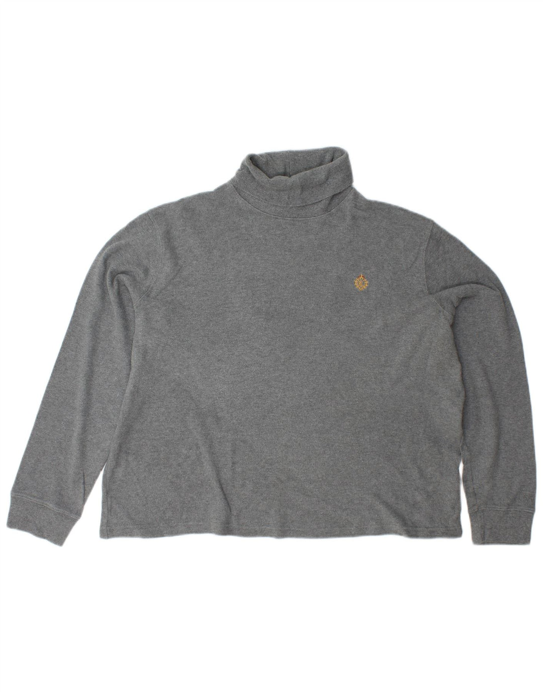 RALPH LAUREN Pull col roulé pour femme UK 18 XL Coton gris