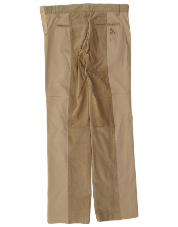 Iceberg Pantalon droit en velours côtelé pour femme IT 40 Small W32 L32 Coton beige