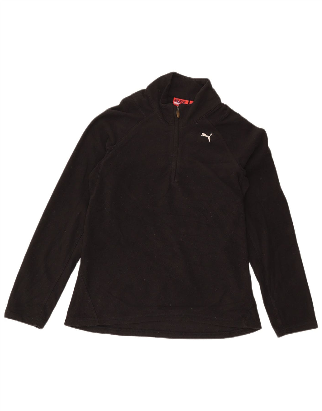 Puma Pull polaire à col zippé pour femme UK 12 Medium Noir Polyester
