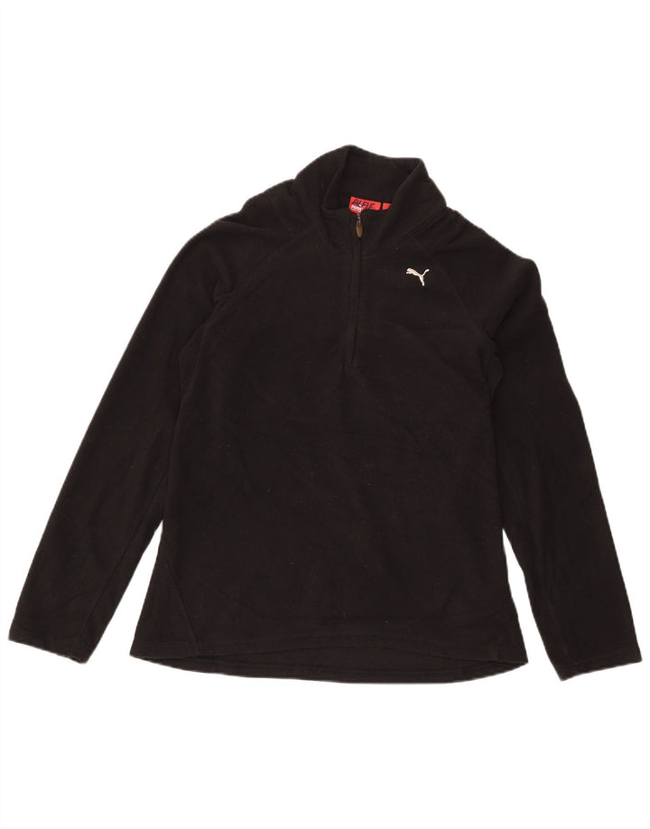 Puma Pull polaire à col zippé pour femme UK 12 Medium Noir Polyester