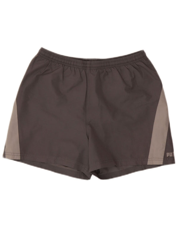 PUMA Short de Sport Homme Petit Gris Colorblock Polyester