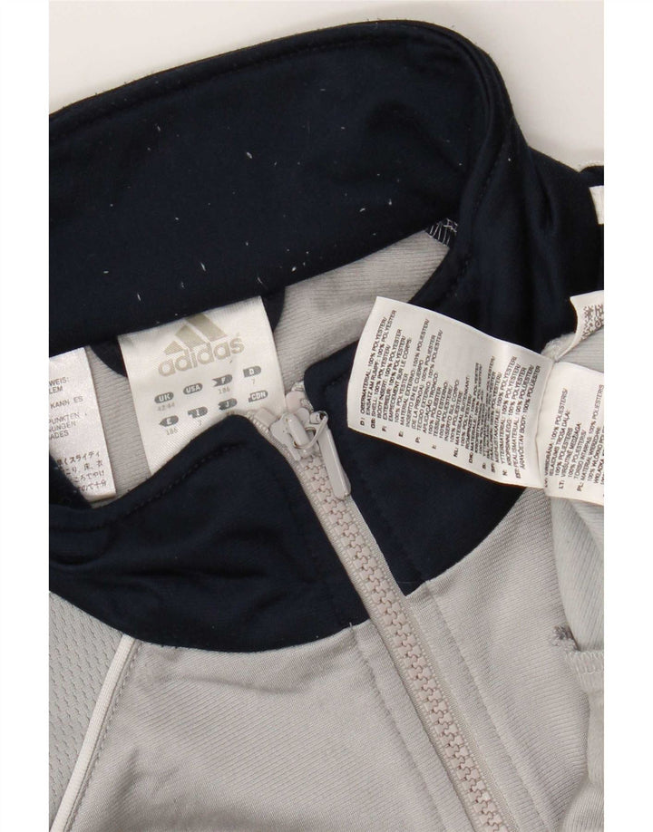 Adidas Veste de survêtement pour homme UK 42/44 Large Gris Colorblock Polyester