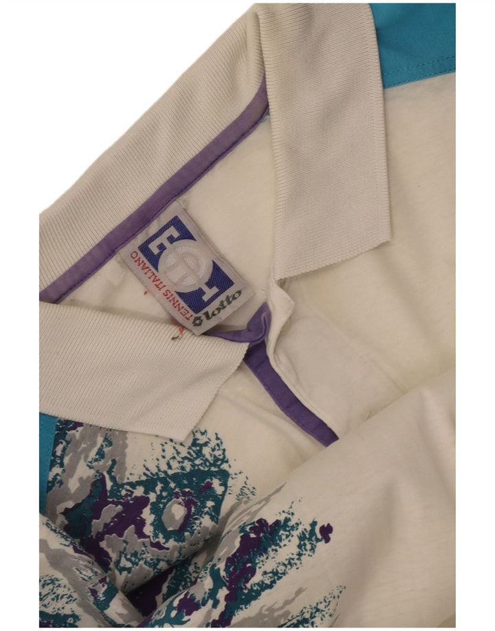 Lotto Polo Graphique Homme Large Blanc Colorblock