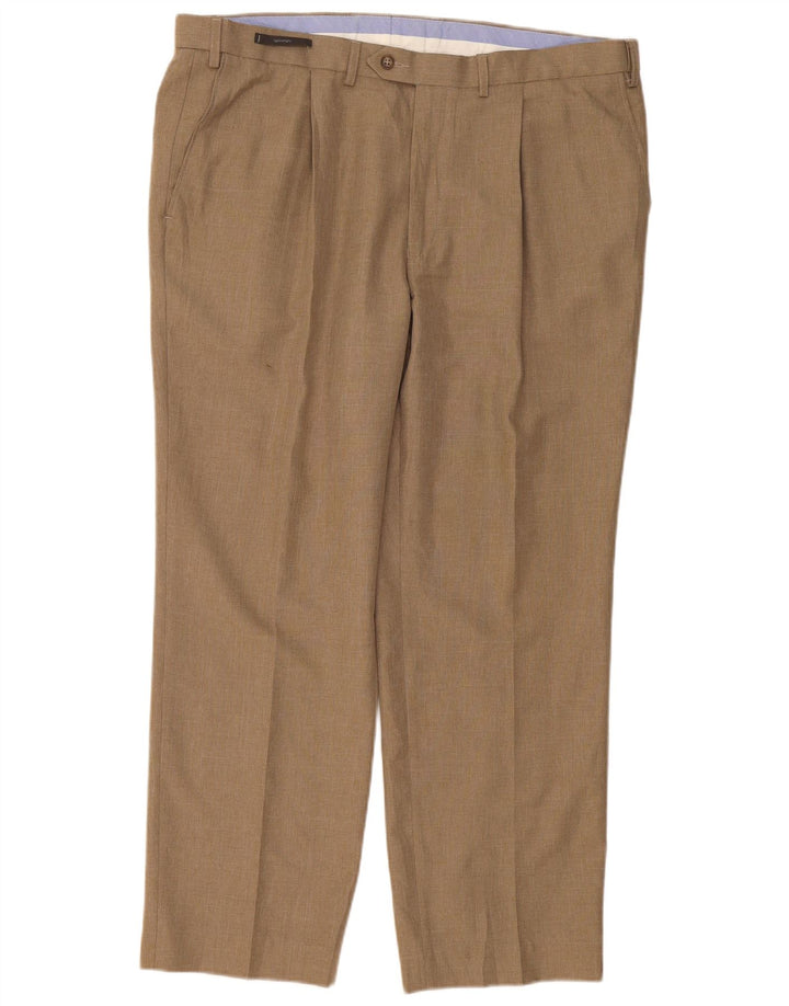 Marks & Spencer Pantalon de costume pour homme W40 L29 Beige Polyester