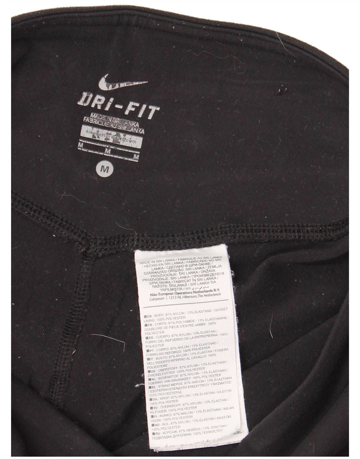 NIKE Legging Dri Fit pour femme UK 12 Nylon noir moyen