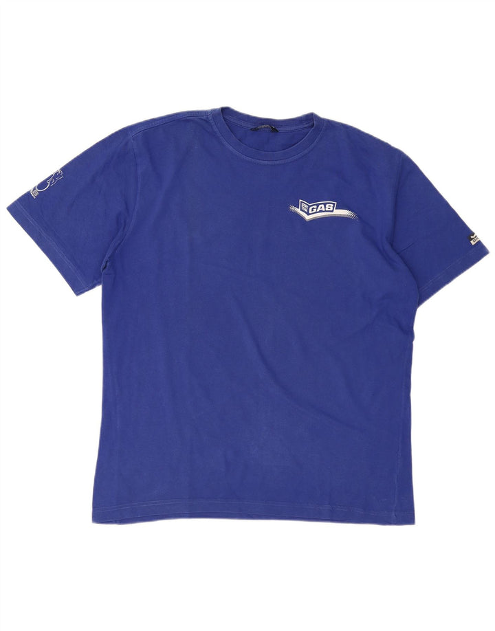 GAS T-Shirt Graphique Homme Grand Bleu Coton