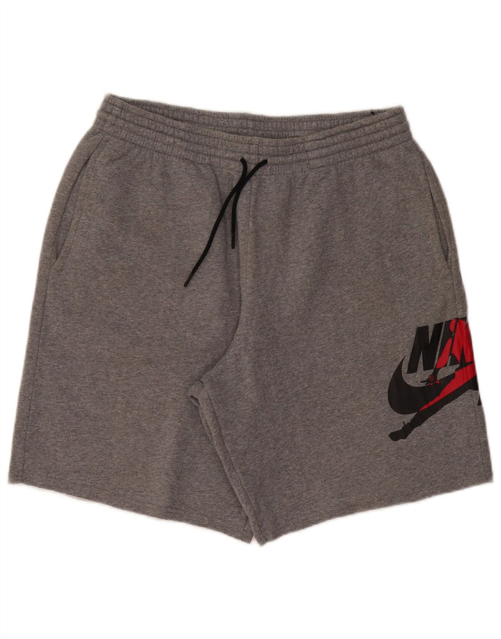 Jordan Short de sport graphique pour hommes, grand coton moucheté gris