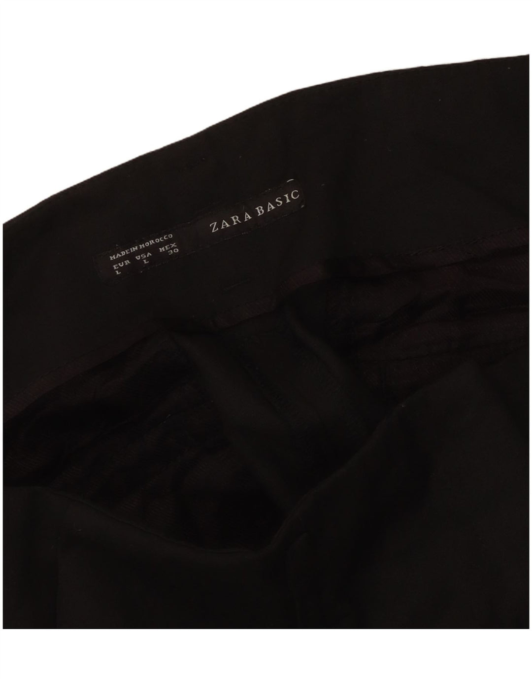 Zara Pantalon Chino Slim Femme Large W34 L30 Noir