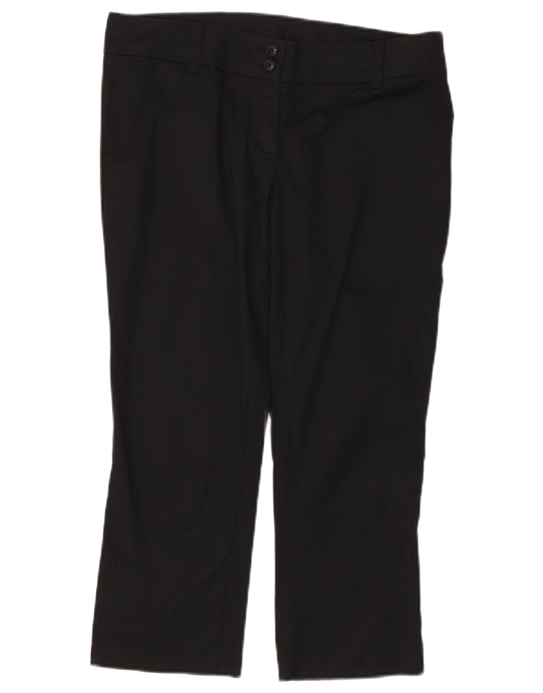 BENETTON Pantalon Capri Femme IT 44 Medium W32 L22 Noir Coton