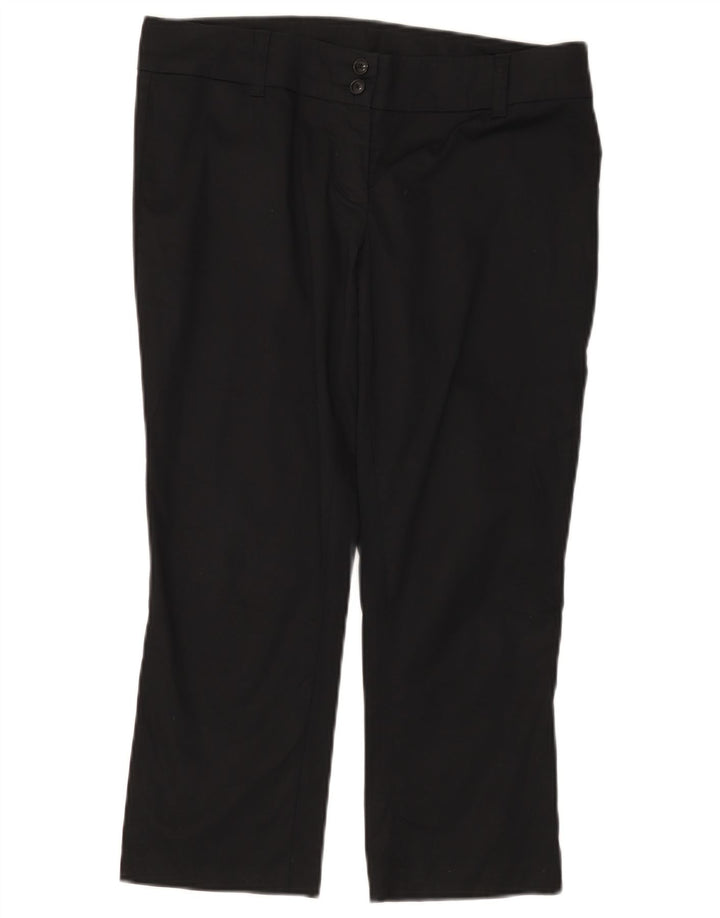 BENETTON Pantalon Capri Femme IT 44 Medium W32 L22 Noir Coton