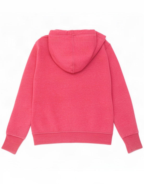 Superdry Pull à capuche zippé pour femme UK 14 Coton rouge moyen