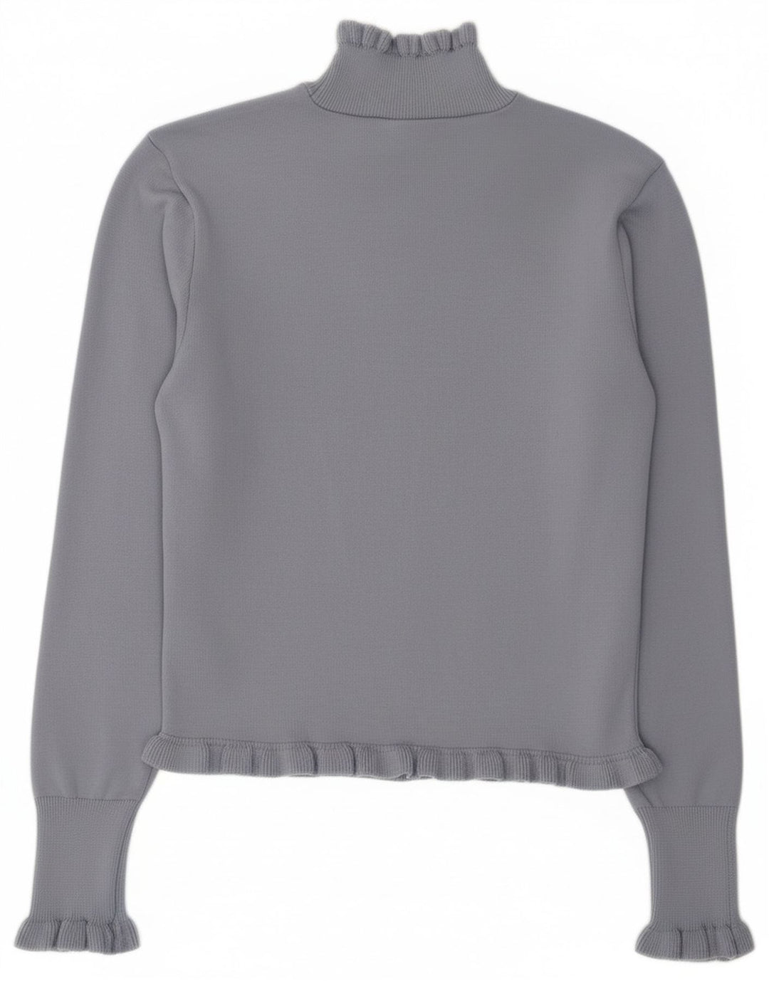 Zara Pull court à col roulé pour femme UK 12 Bleu moyen Polyester