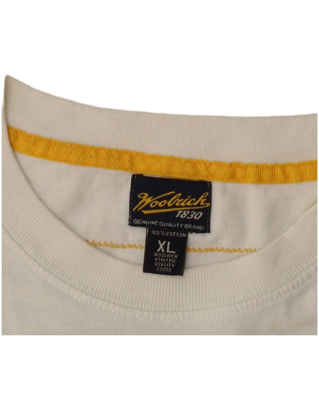 Woolrich T-Shirt Graphique Top XL Homme Blanc Coton