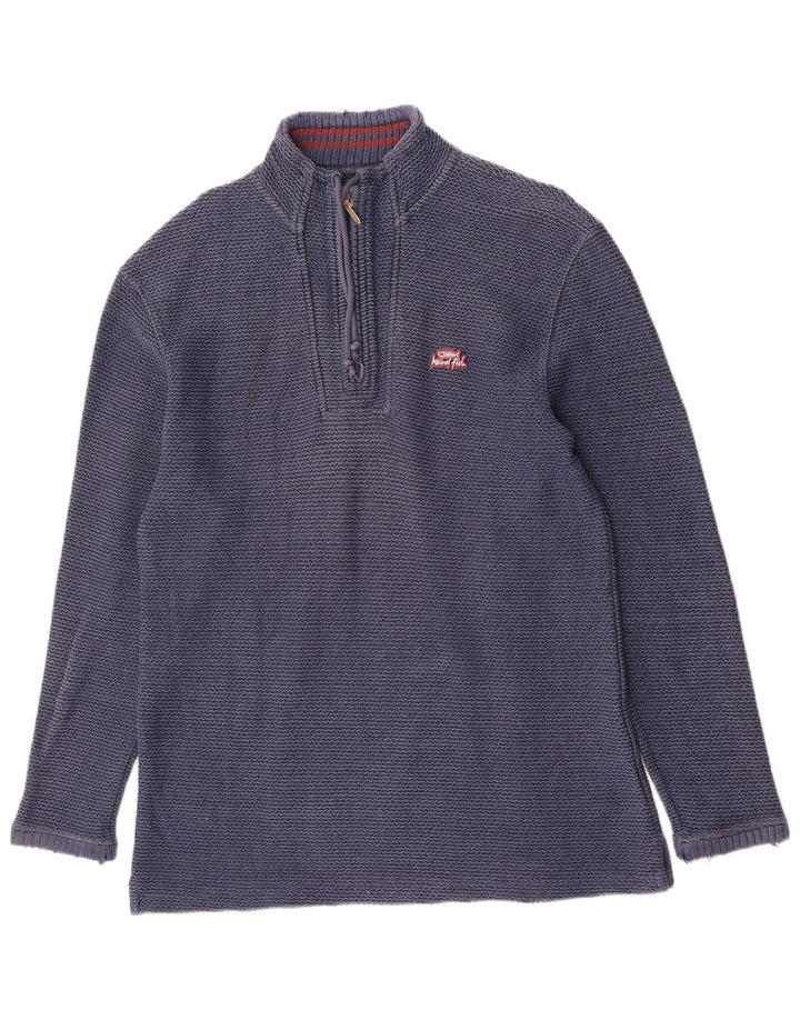 Weird Fish Pull à col zippé pour homme Bleu marine Taille L