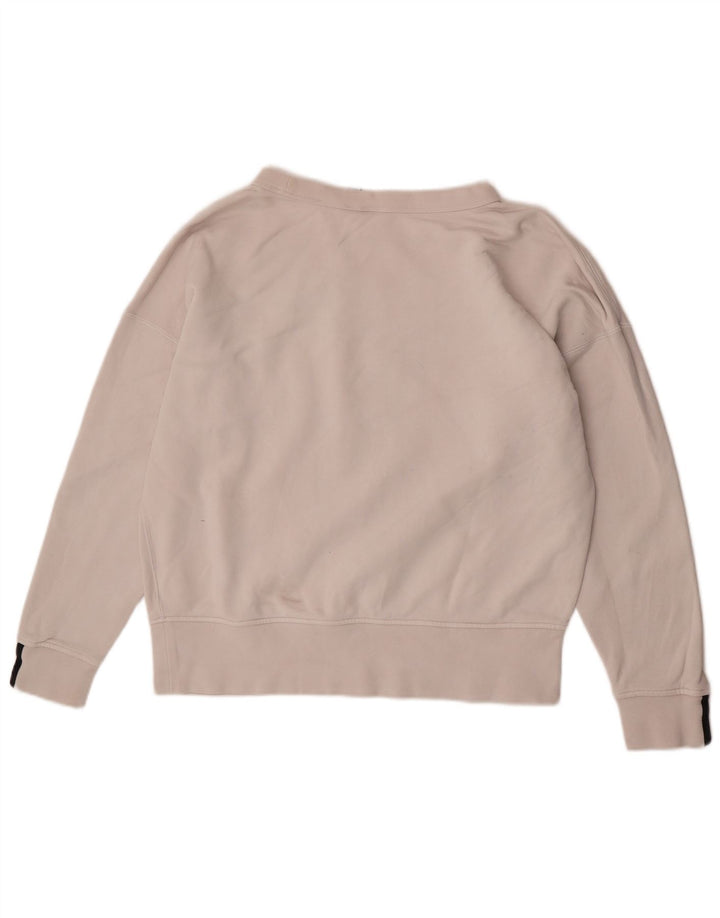 Adidas Sweat-shirt surdimensionné pour femme UK 10 Petit coton blanc