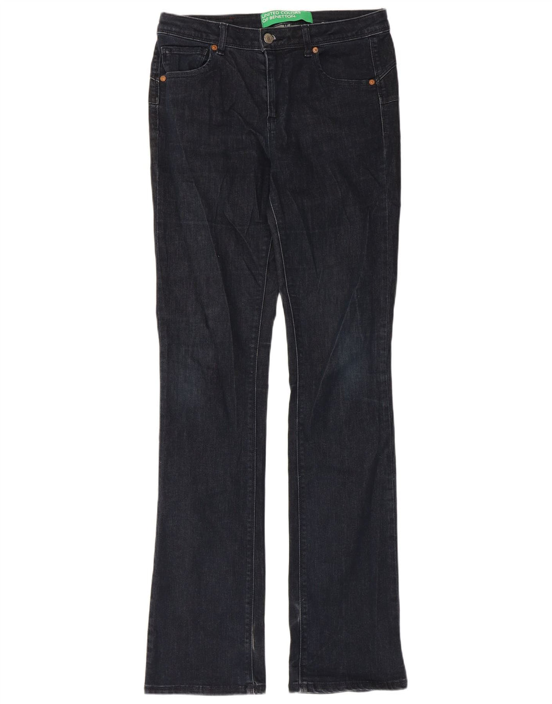 Benetton Jean Bootcut Femme W30 L34 Bleu Marine