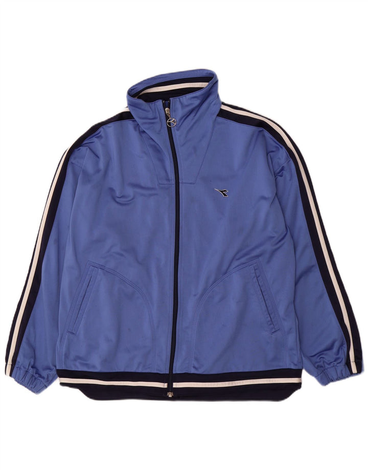 DIADORA Veste de survêtement pour femme UK 12 Bleu moyen Colourblock