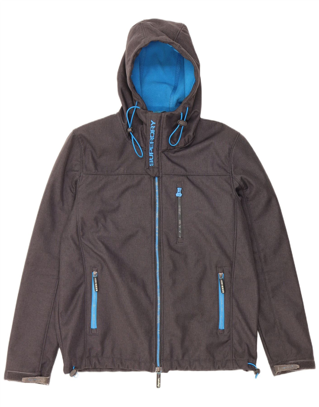 SUPERDRY Veste coupe-vent à capuche graphique pour hommes UK 42 XL Gris Polyester