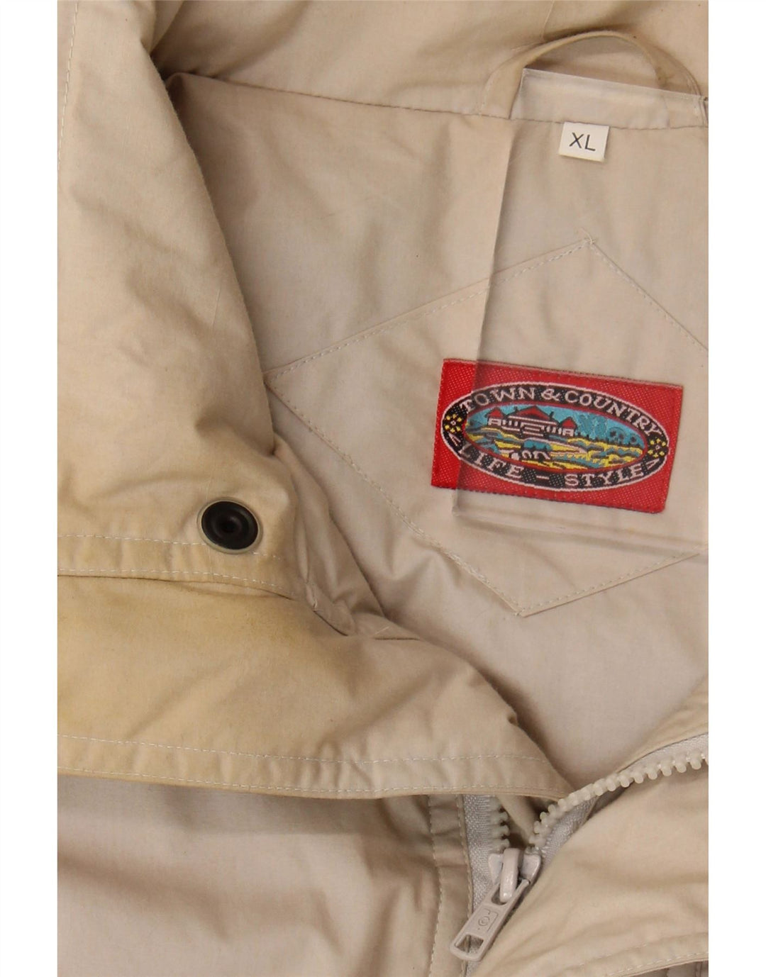 manteau rembourré vintage pour homme UK 42 XL Beige