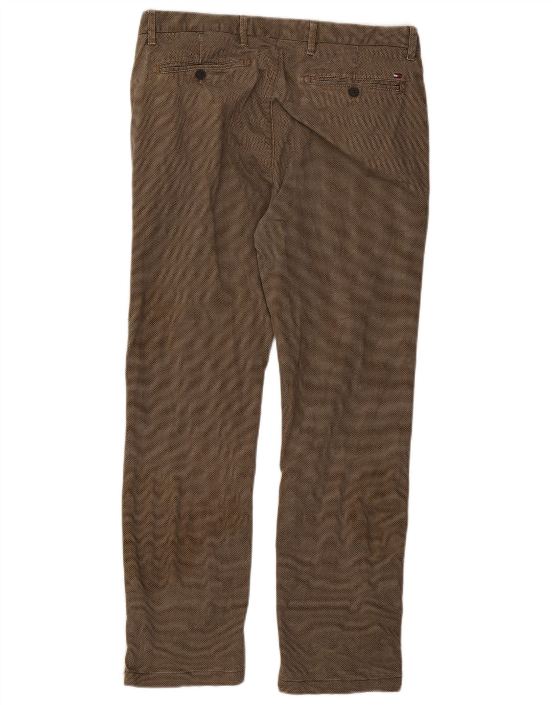 TOMMY HILFIGER Pantalon Chino Droit Homme W34 L29 Marron Coton Taché