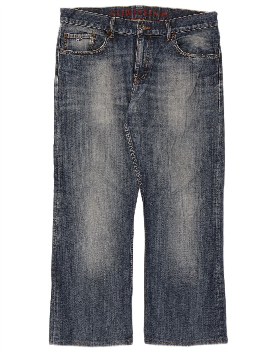 Tommy Hilfiger Jean droit court W34 L26 pour homme Bleu