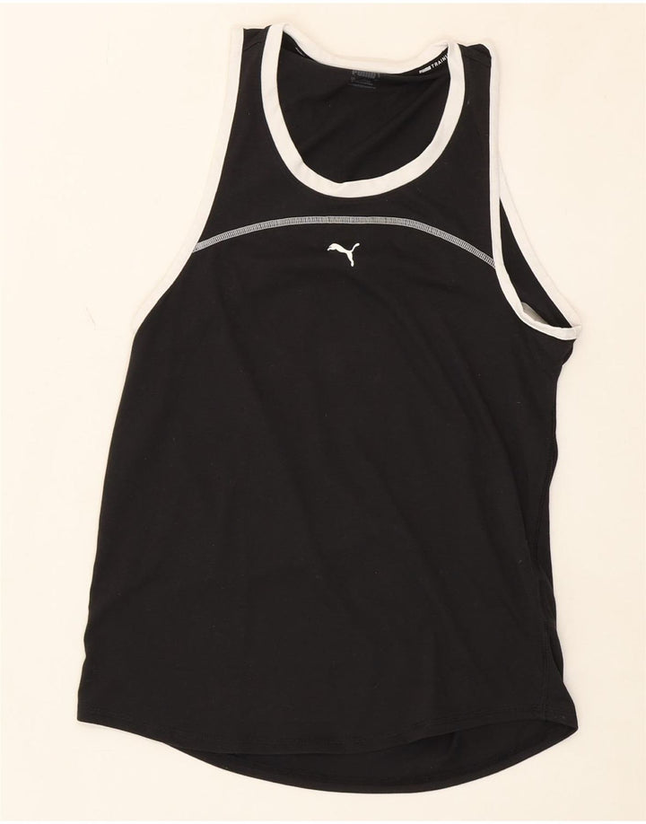 PUMA Womens Vest Top UK 12 Medium Black Polyester Vintage Puma and Second-Hand Puma from Messina Hembry 
