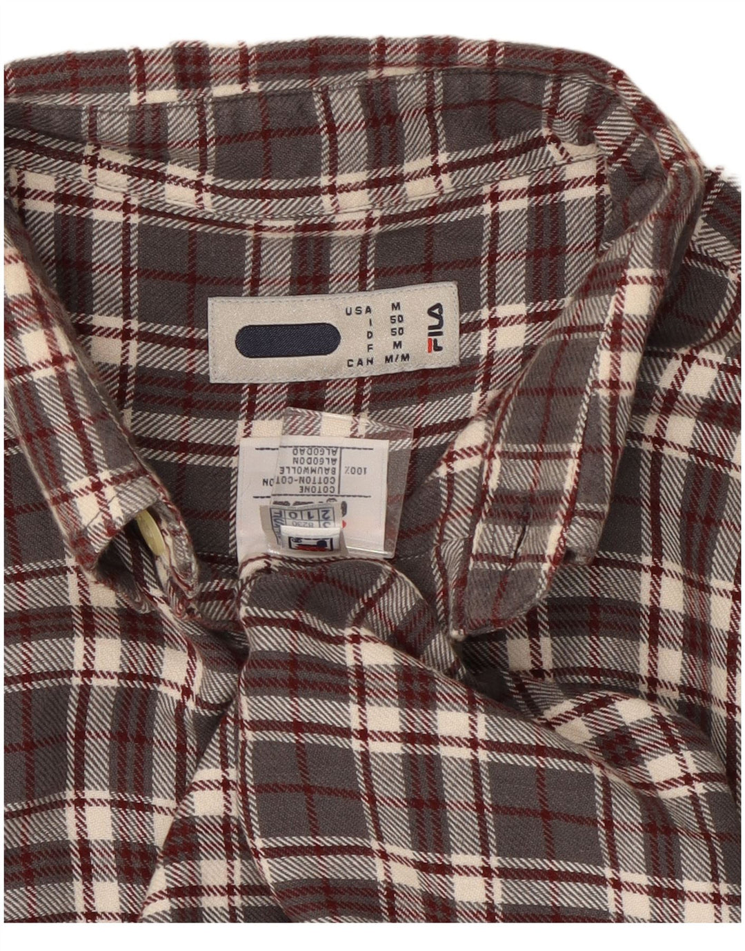 Fila Chemise Flanelle Homme Gris Moyen Carreaux Coton
