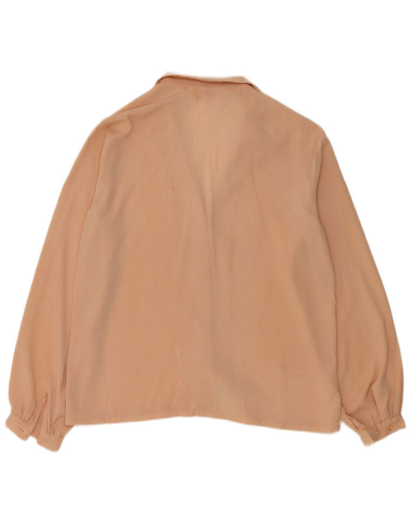 Chemisier chemise femme vintage UK 14 Beige moyen tacheté