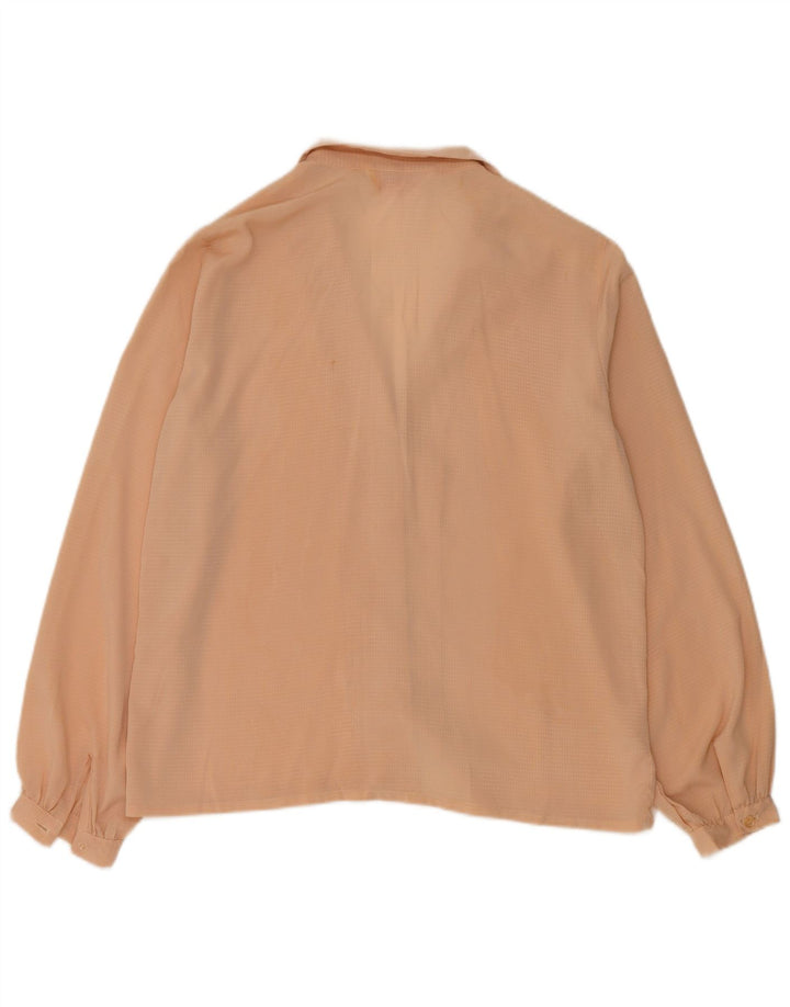Chemisier chemise femme vintage UK 14 Beige moyen tacheté