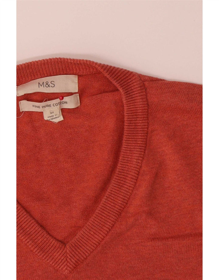 Marks & Spencer Pull col V Homme Orange Moyen Coton