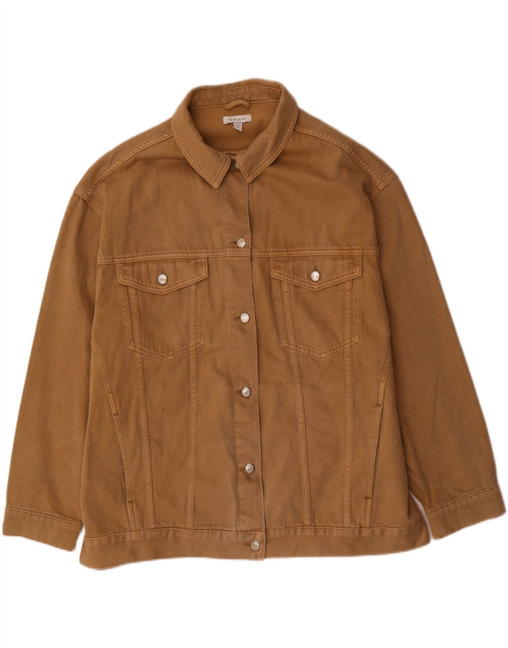 Zara Veste en jean surdimensionnée pour femme UK 18 XL Coton marron