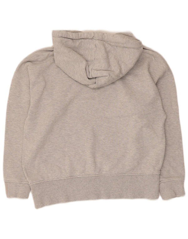 Adidas Pull à capuche surdimensionné pour femme UK 4 XS Gris chiné en coton