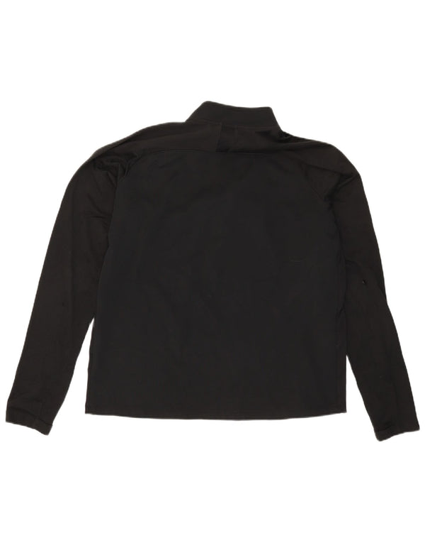 Nike Hommes Dri Fit Zip Neck Pull Survêtement Haut Large Noir Polyester