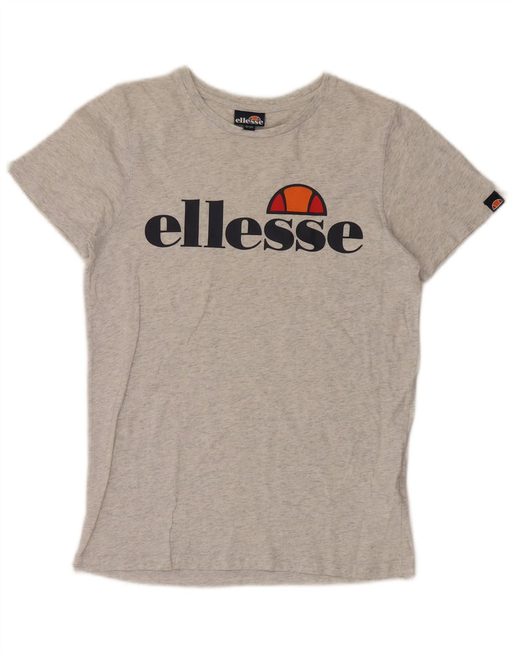 ELLESSE T-Shirt Graphique Fille 12-13 ans Gris Chiné Coton