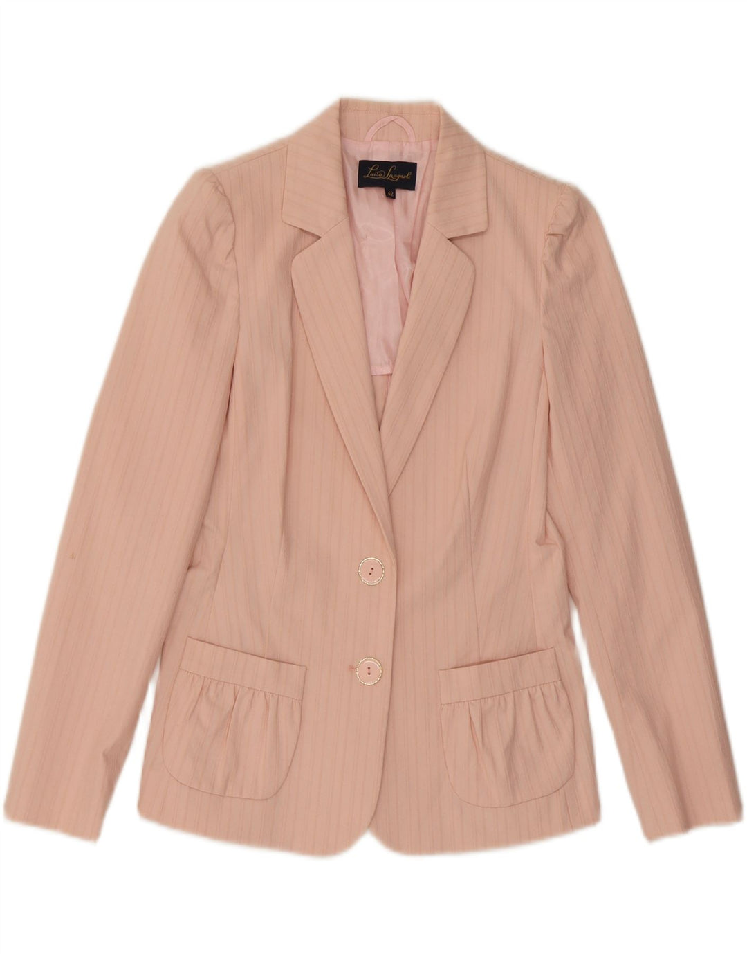 LUISA SPAGNOLI Veste Blazer 2 Boutons Femme IT 42 Rose Moyen Rayé
