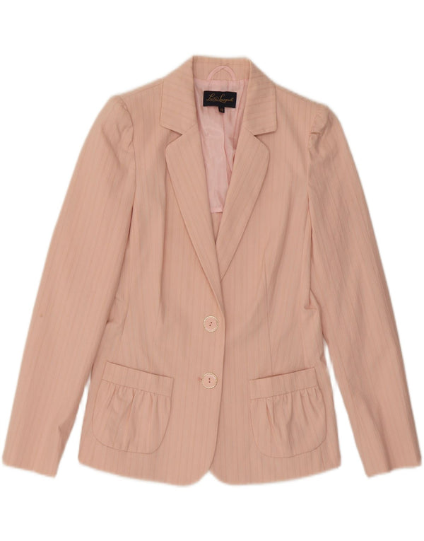 LUISA SPAGNOLI Veste Blazer 2 Boutons Femme IT 42 Rose Moyen Rayé