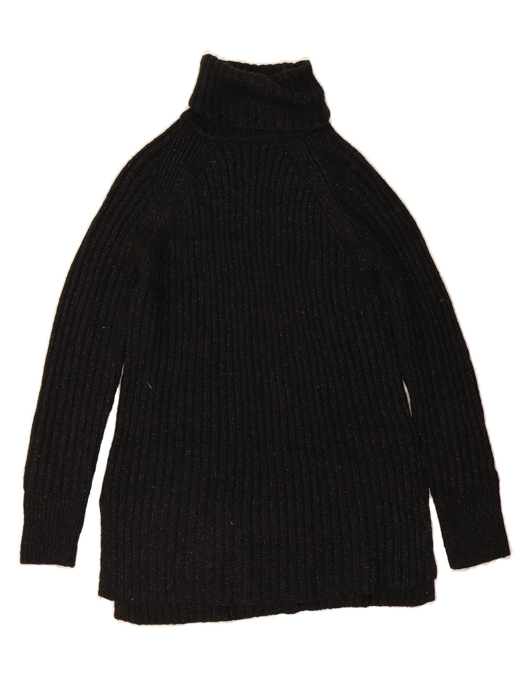 MARKS & SPENCER Womens Roll Neck Jumper Sweater UK 10 Small Black Flecked Vintage Marks & Spencer and Second-Hand Marks & Spencer from Messina Hembry 